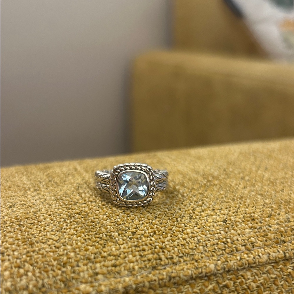 JAi Silver Ring with Blue Gemstone